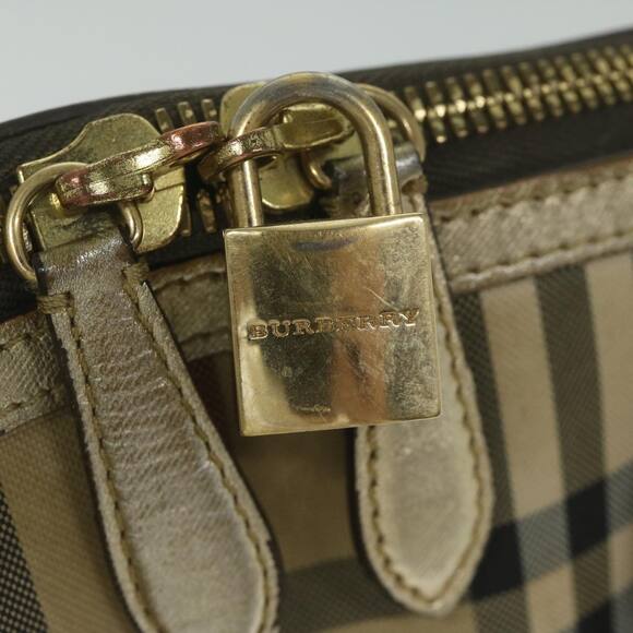 Burberry Nova Check Hand Bag Nylon Canvas Beige - Picture 10 of 16